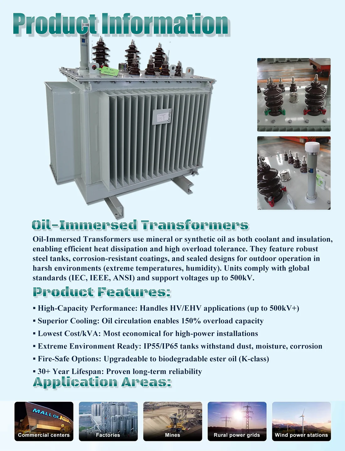 35kV MV HV Oil Immersed Power Transformer